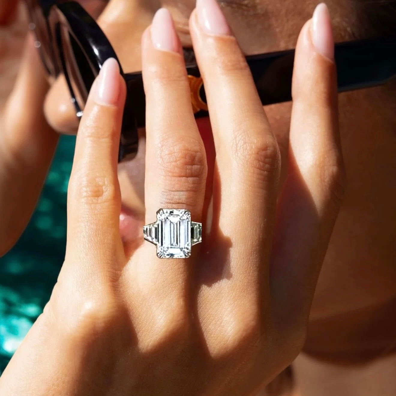 5.3 carats Emerald Cut Diamond Engagement Ring