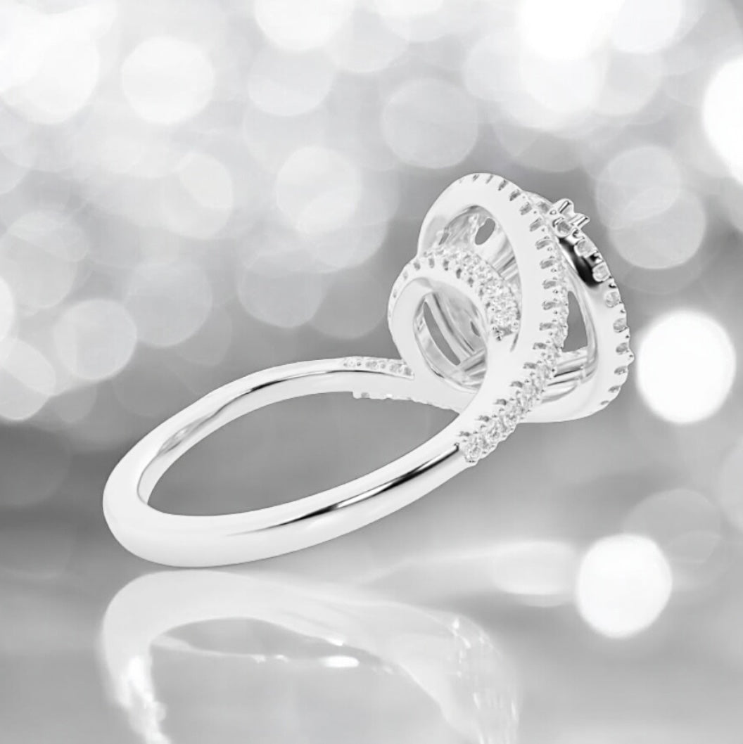 5 Carats Round Lab Grown Diamond Bypass Ring, 950 Platinum