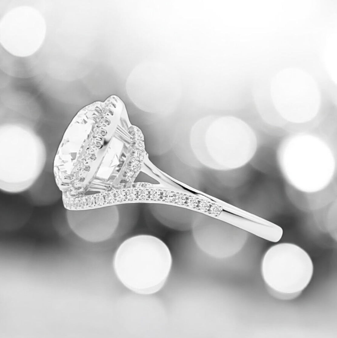 5 Carats Round Lab Grown Diamond Bypass Ring, 950 Platinum