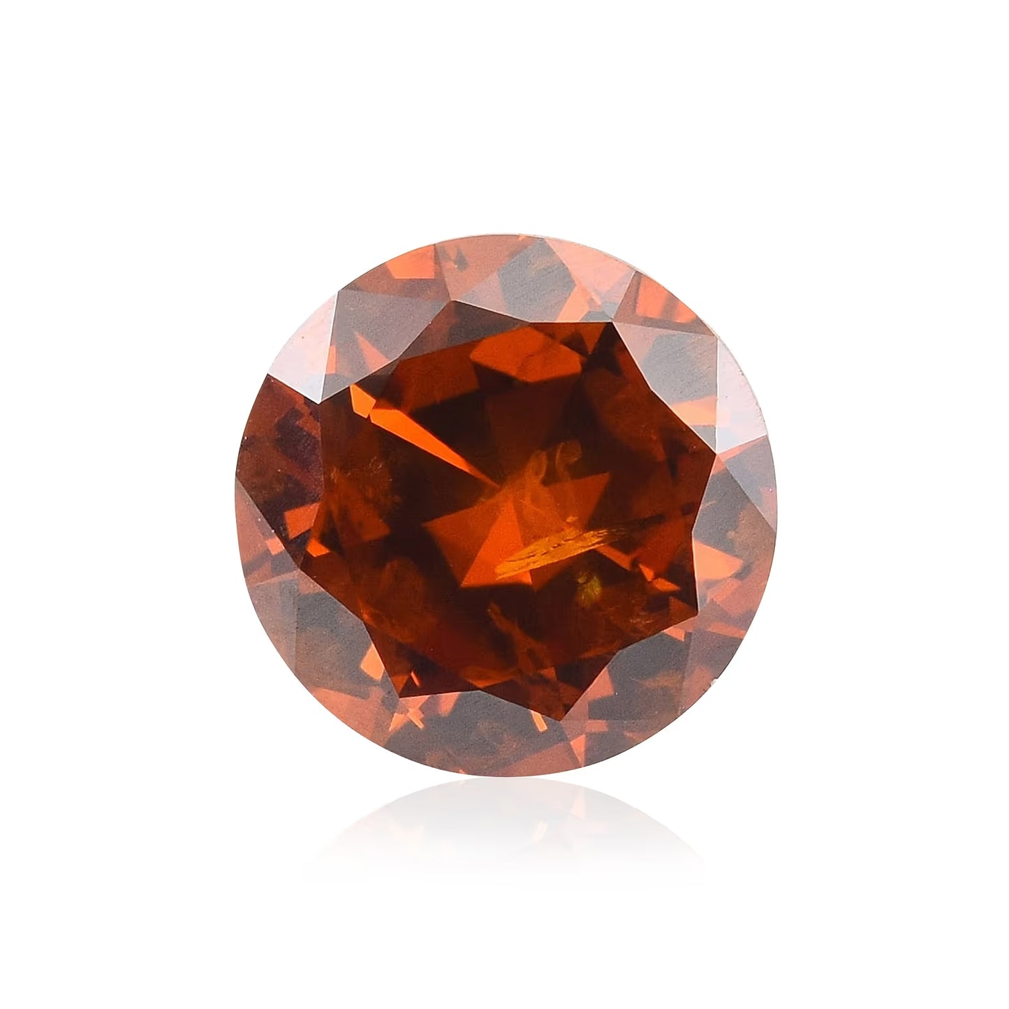 1 _ 1.15 Carat Fancy Deep Orange Round Brilliant Diamond I1 GIA
