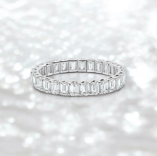 2 carats Diamond Eternity Band, 14K White Gold