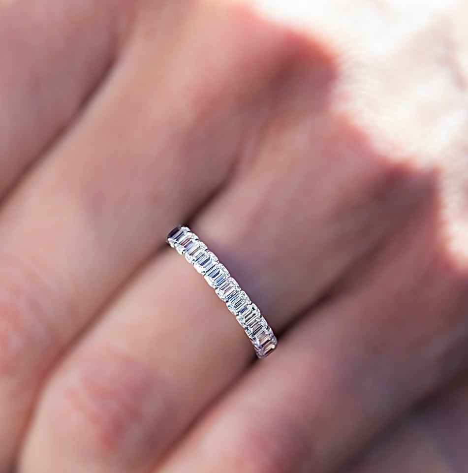 2 carats Diamond Eternity Band, 14K White Gold