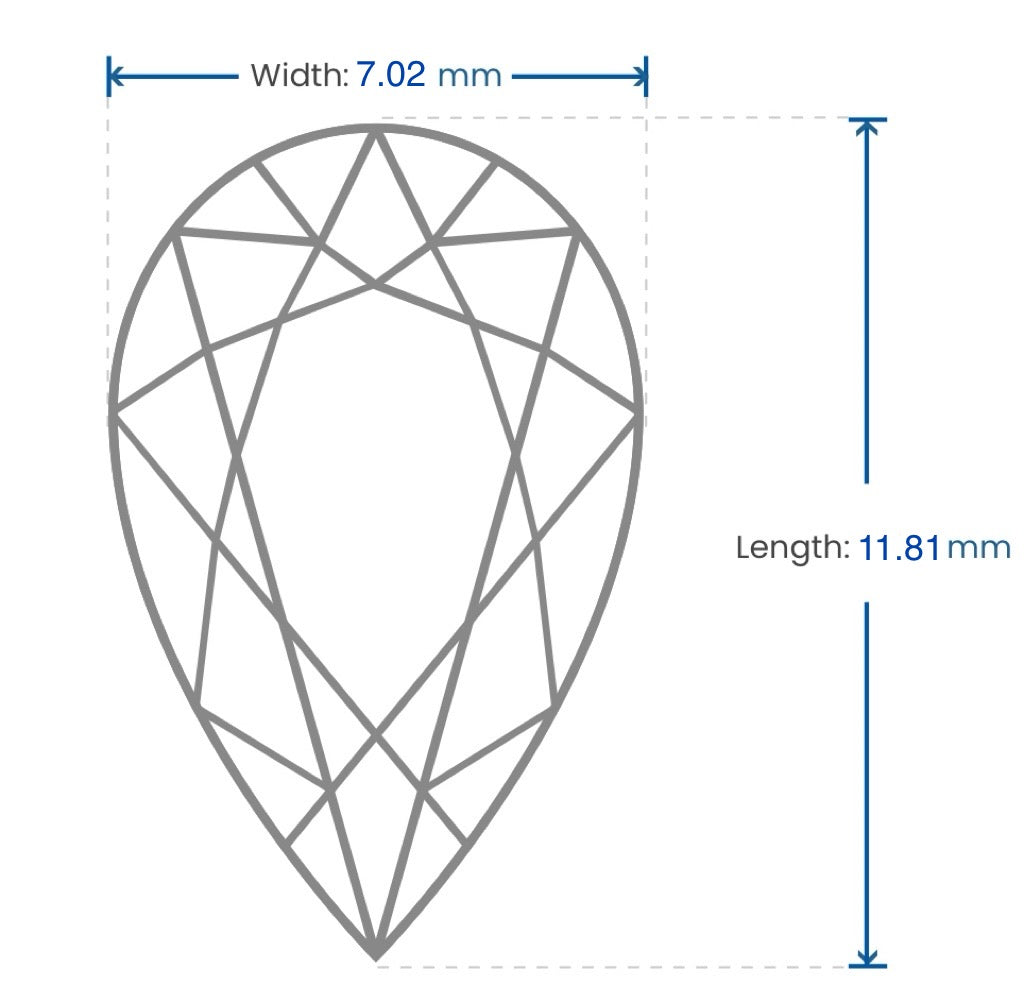 2.2 Carat Pear Diamond Bypass Bezel Ring, Platinum