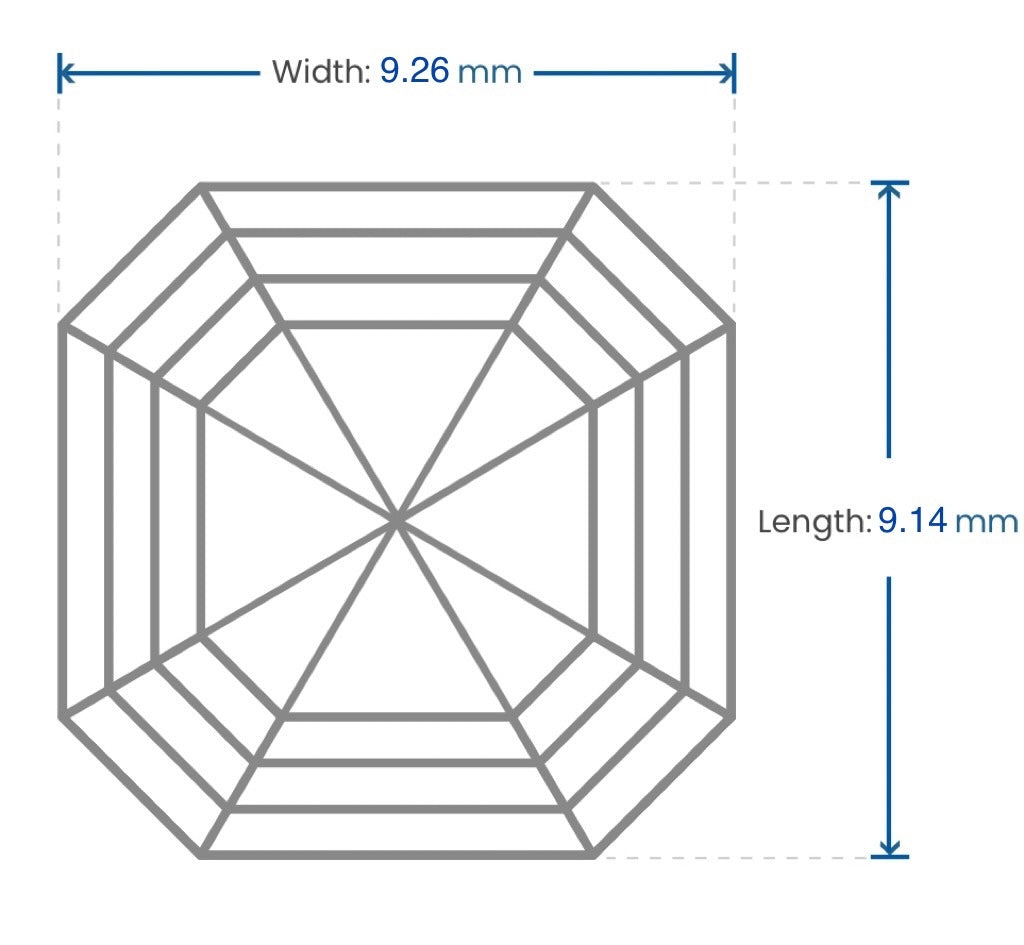 5.5 Carats Asscher Shape Diamond Ring With Baguette Side Stones, 950 Platinum