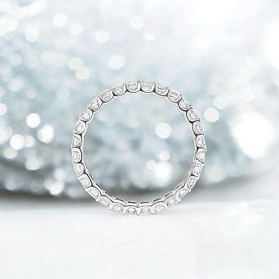 2 carats Diamond Eternity Band, 14K White Gold