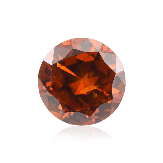 1 _ 1.15 Carat Fancy Deep Orange Round Brilliant Diamond I1 GIA