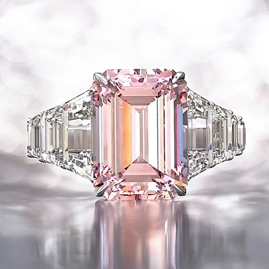 15 carats Fancy Pink Emerald Diamond Ring in Platinum (High Jewelry)